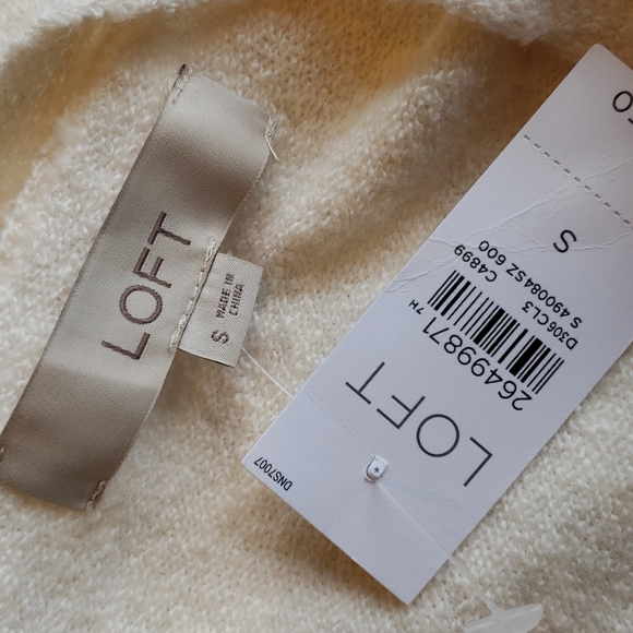 Ann Taylor LOFT Ivory Side Tie Wrap Sweater sz S NEW Women's Knit Whisper White - Picture 6 of 8